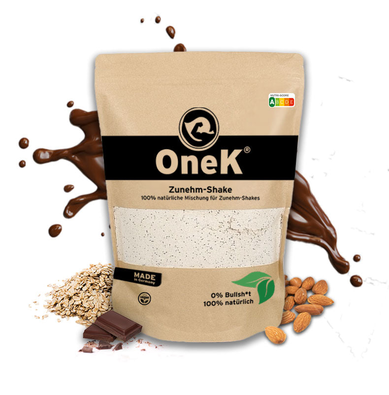 OneK® Zunehm-Shake | 100% natürlich & vegan | Schoko